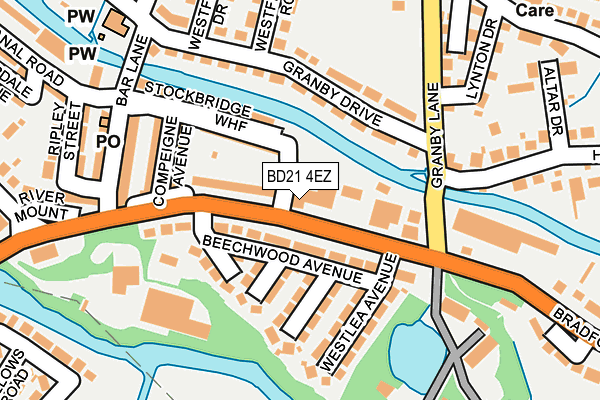 BD21 4EZ map - OS OpenMap – Local (Ordnance Survey)
