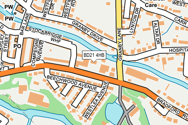 BD21 4HB map - OS OpenMap – Local (Ordnance Survey)