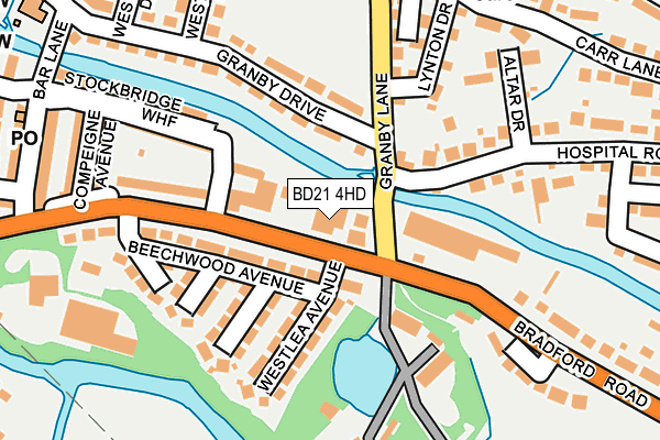 BD21 4HD map - OS OpenMap – Local (Ordnance Survey)