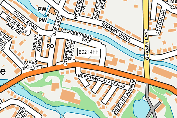 BD21 4HH map - OS OpenMap – Local (Ordnance Survey)