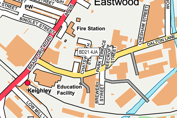 BD21 4JA map - OS OpenMap – Local (Ordnance Survey)