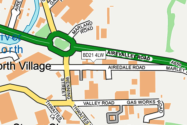 BD21 4LW map - OS OpenMap – Local (Ordnance Survey)