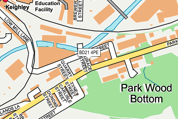 BD21 4PE map - OS OpenMap – Local (Ordnance Survey)