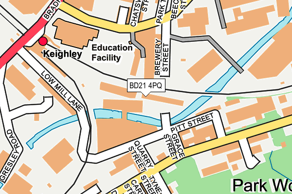 BD21 4PQ map - OS OpenMap – Local (Ordnance Survey)