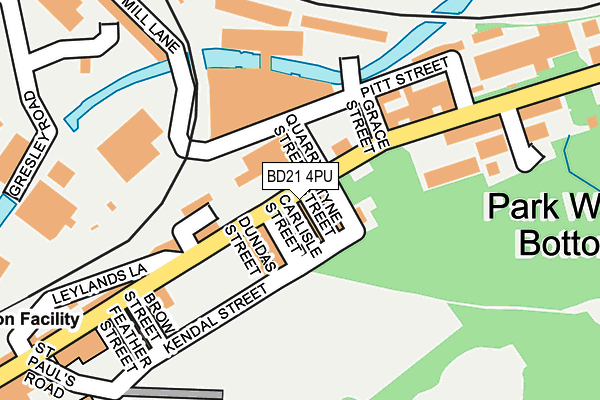BD21 4PU map - OS OpenMap – Local (Ordnance Survey)