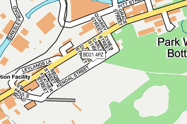 BD21 4PZ map - OS OpenMap – Local (Ordnance Survey)