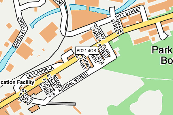 BD21 4QB map - OS OpenMap – Local (Ordnance Survey)