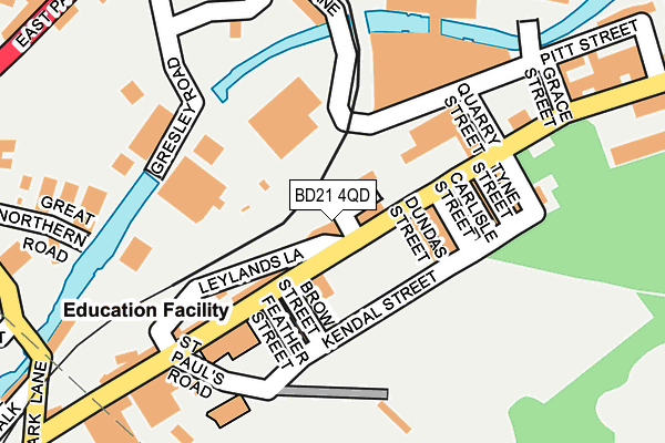 BD21 4QD map - OS OpenMap – Local (Ordnance Survey)