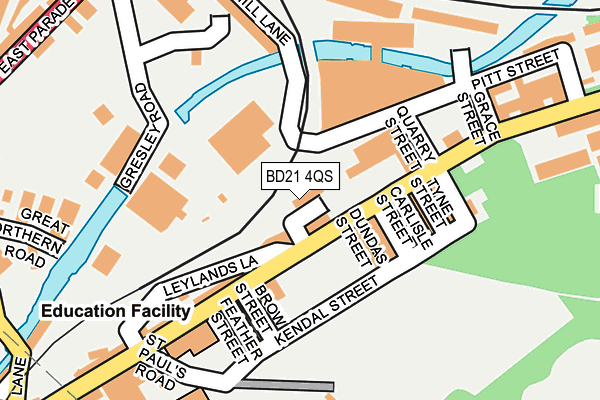 BD21 4QS map - OS OpenMap – Local (Ordnance Survey)