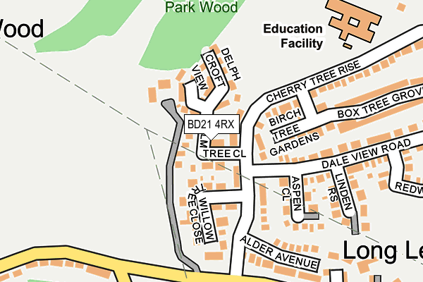 BD21 4RX map - OS OpenMap – Local (Ordnance Survey)