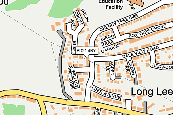 BD21 4RY map - OS OpenMap – Local (Ordnance Survey)