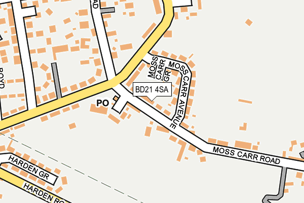 BD21 4SA map - OS OpenMap – Local (Ordnance Survey)