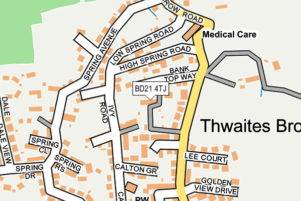 BD21 4TJ map - OS OpenMap – Local (Ordnance Survey)