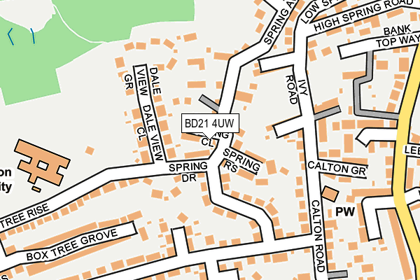 BD21 4UW map - OS OpenMap – Local (Ordnance Survey)