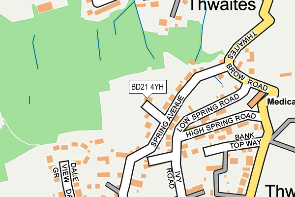 BD21 4YH map - OS OpenMap – Local (Ordnance Survey)