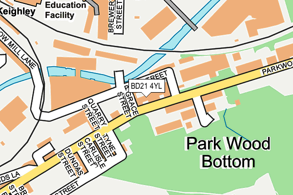 BD21 4YL map - OS OpenMap – Local (Ordnance Survey)