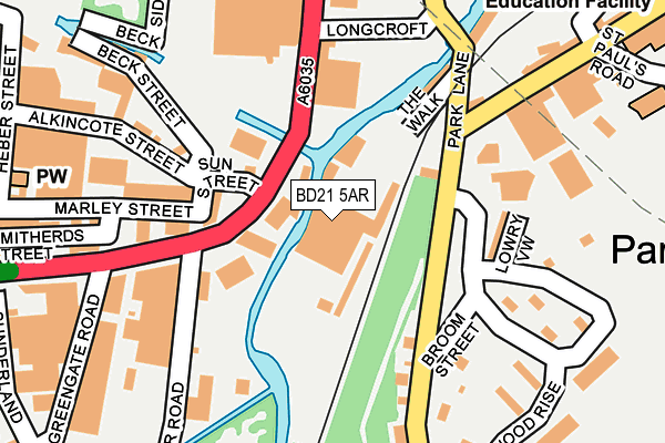 BD21 5AR map - OS OpenMap – Local (Ordnance Survey)