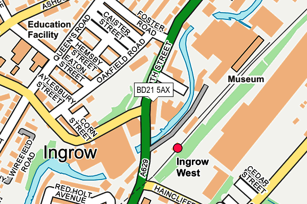 BD21 5AX map - OS OpenMap – Local (Ordnance Survey)