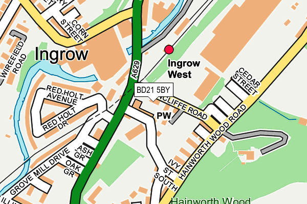 BD21 5BY map - OS OpenMap – Local (Ordnance Survey)