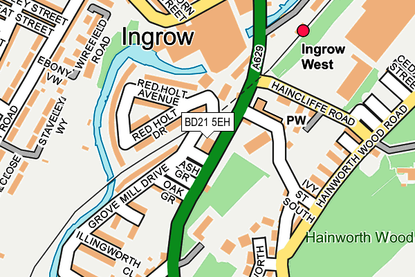 BD21 5EH map - OS OpenMap – Local (Ordnance Survey)