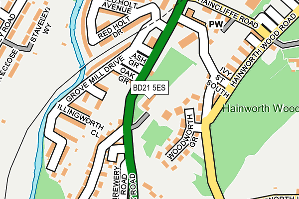 BD21 5ES map - OS OpenMap – Local (Ordnance Survey)