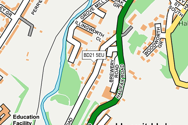 BD21 5EU map - OS OpenMap – Local (Ordnance Survey)