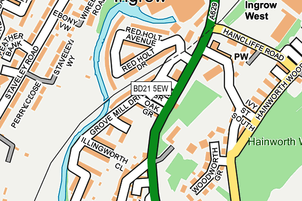 BD21 5EW map - OS OpenMap – Local (Ordnance Survey)