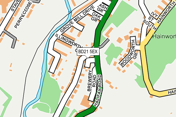 BD21 5EX map - OS OpenMap – Local (Ordnance Survey)