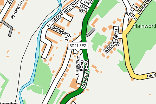 BD21 5EZ map - OS OpenMap – Local (Ordnance Survey)
