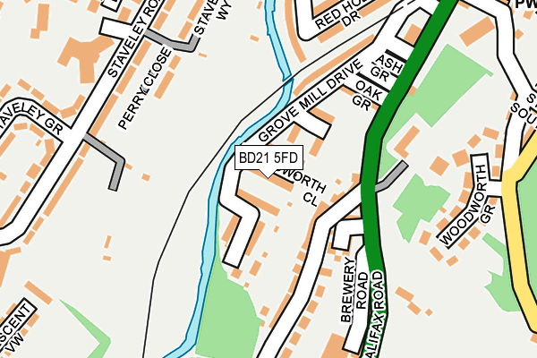 BD21 5FD map - OS OpenMap – Local (Ordnance Survey)