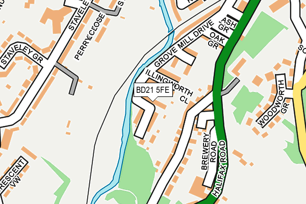 BD21 5FE map - OS OpenMap – Local (Ordnance Survey)