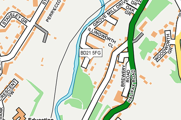 BD21 5FG map - OS OpenMap – Local (Ordnance Survey)