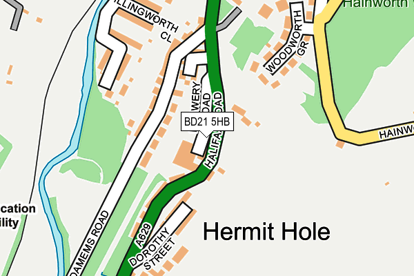 BD21 5HB map - OS OpenMap – Local (Ordnance Survey)