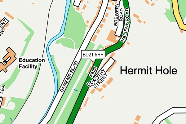 BD21 5HH map - OS OpenMap – Local (Ordnance Survey)