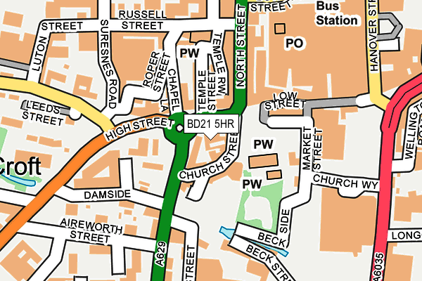 BD21 5HR map - OS OpenMap – Local (Ordnance Survey)