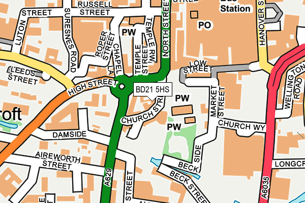 BD21 5HS map - OS OpenMap – Local (Ordnance Survey)