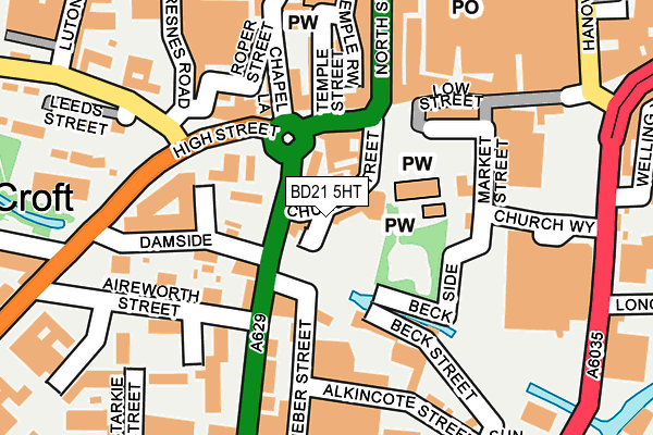 BD21 5HT map - OS OpenMap – Local (Ordnance Survey)
