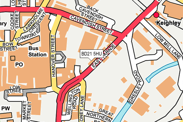 BD21 5HU map - OS OpenMap – Local (Ordnance Survey)