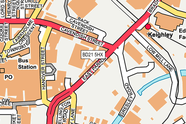 BD21 5HX map - OS OpenMap – Local (Ordnance Survey)