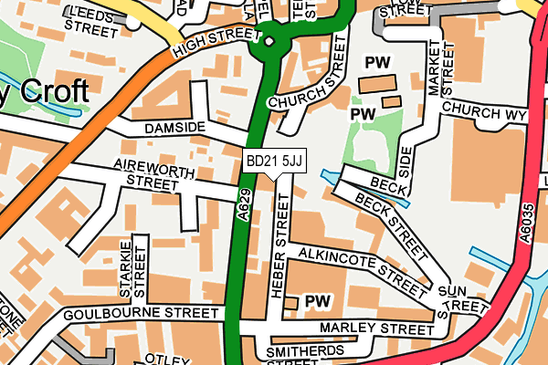 BD21 5JJ map - OS OpenMap – Local (Ordnance Survey)