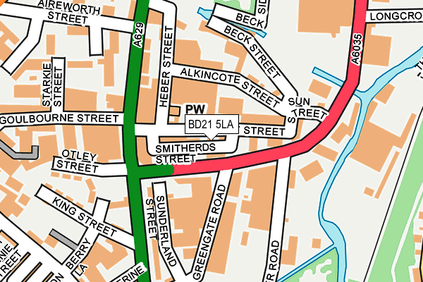 BD21 5LA map - OS OpenMap – Local (Ordnance Survey)