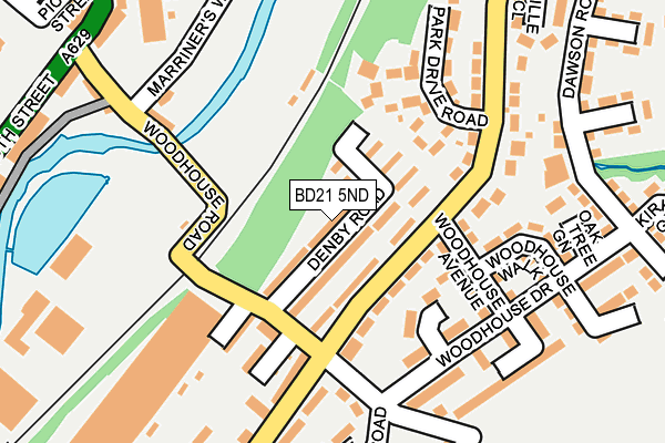 BD21 5ND map - OS OpenMap – Local (Ordnance Survey)
