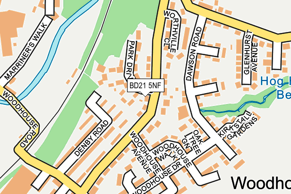 BD21 5NF map - OS OpenMap – Local (Ordnance Survey)