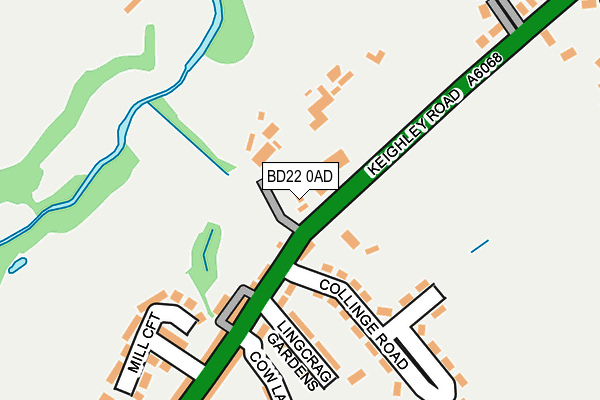 BD22 0AD map - OS OpenMap – Local (Ordnance Survey)