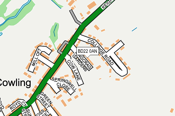 BD22 0AN map - OS OpenMap – Local (Ordnance Survey)