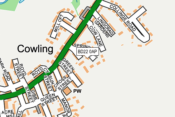 BD22 0AP map - OS OpenMap – Local (Ordnance Survey)