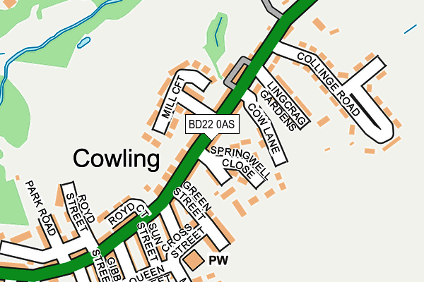 BD22 0AS map - OS OpenMap – Local (Ordnance Survey)