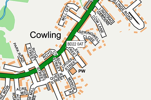 BD22 0AT map - OS OpenMap – Local (Ordnance Survey)