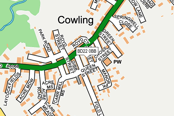 BD22 0BB map - OS OpenMap – Local (Ordnance Survey)