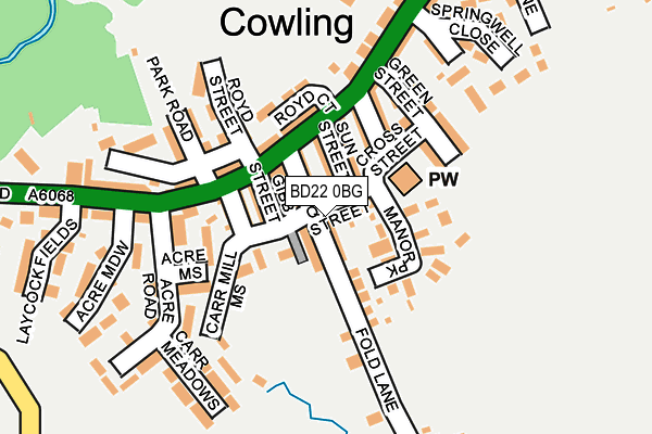 BD22 0BG map - OS OpenMap – Local (Ordnance Survey)